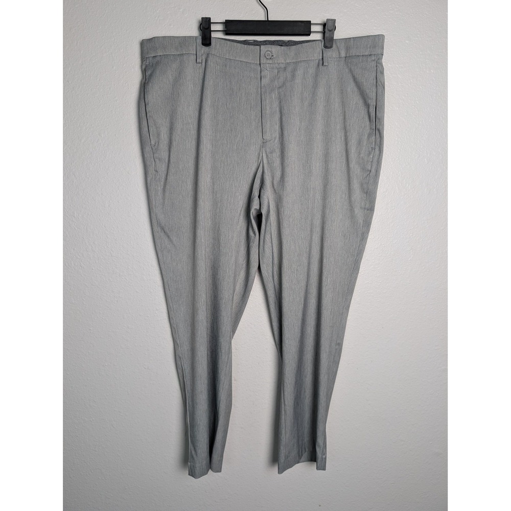 Tahari Dress Pants Mens 48x30 Gray‎ Stretch Flat Front Office Slacks Business